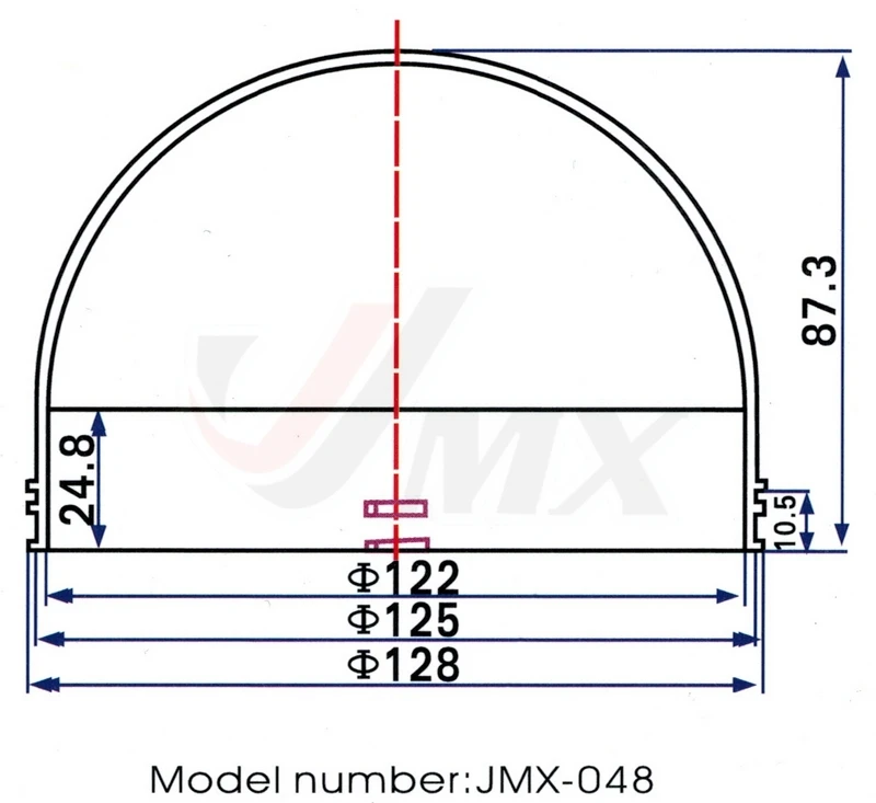 JMX 4.8 INCH Acrylic Indoor / Outdoor CCTV Replacement ULTRATHIN Clear Camera Dome Housing