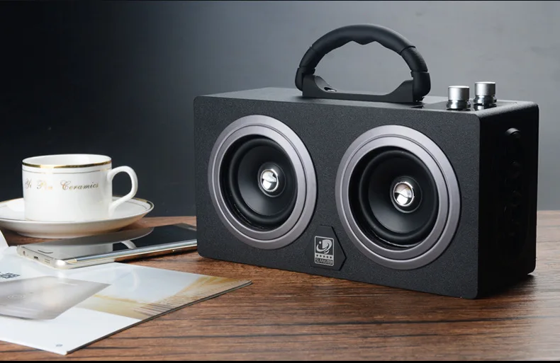 

Wireless Bluetooth card speaker high power portable car outdoor radio subwoofer with radio function
