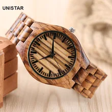 UNISTAR Luxury Nature Wooden Wrist Watches Quartz Father’s Day Gift Top Men Women Watches Relojes de madera Relogio Masculino