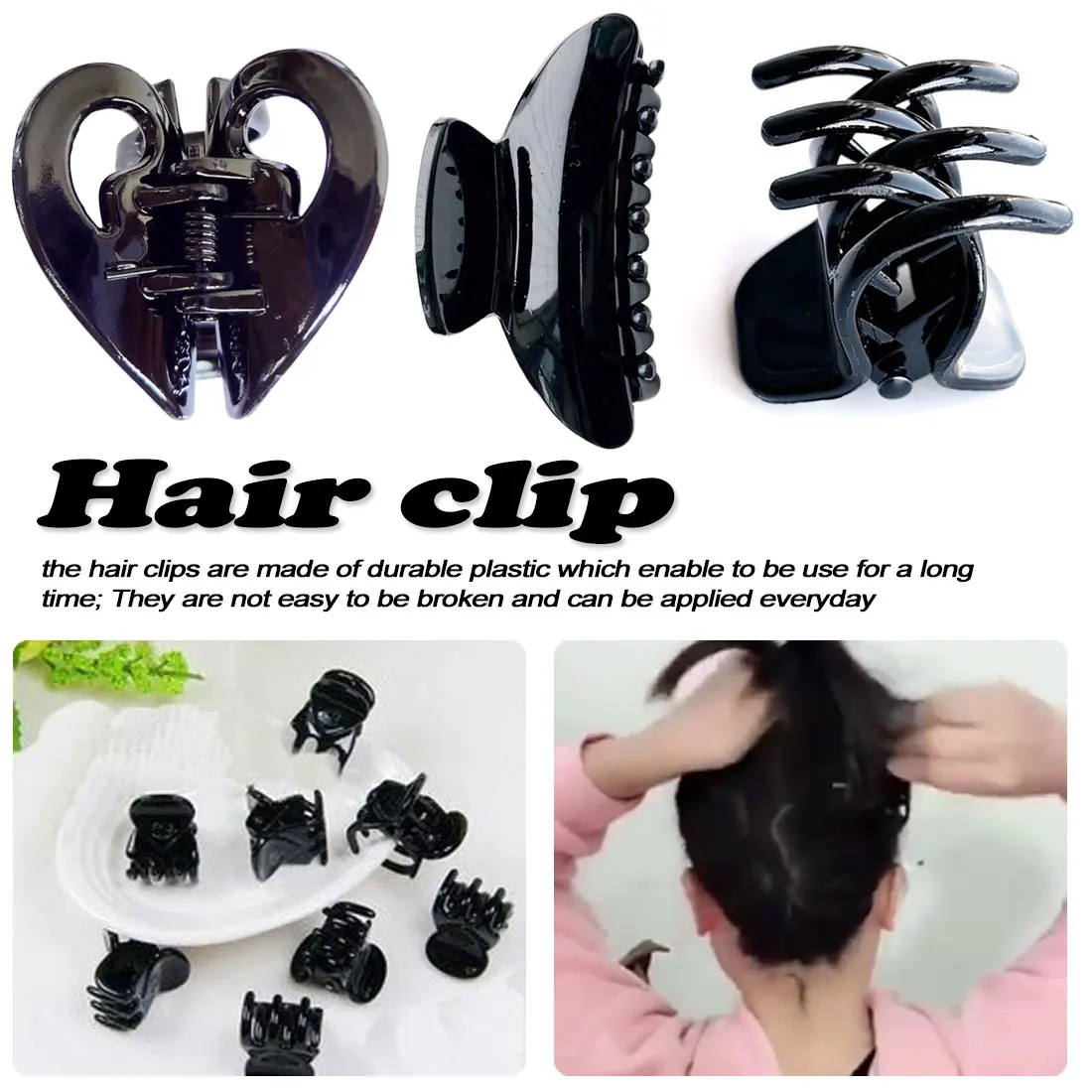 

2 Pcs/lot Butterfly Holding Hair Claw Bright Black Section Styling Tools Hair Clip Clamps Care Hairpins Salon Fix Hair Sell