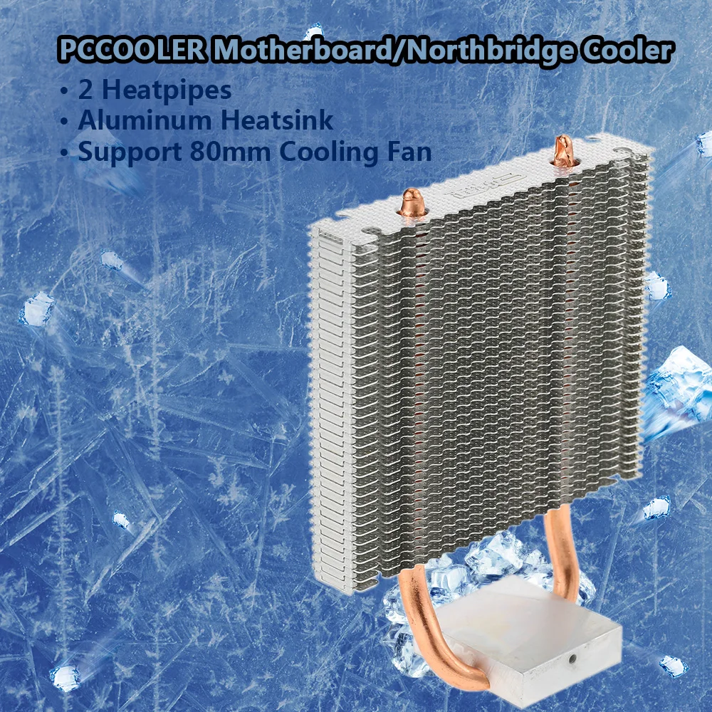 PCCOOLER кулер для процессора HB-802 2 тепловые трубки радиатор алюминиевая материнская плата радиатора/Северный мост кулер охлаждения поддержка 80 мм вентилятор процессора