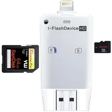 free shipping For Apple memory expansion U disk plug and play TF SD card combo mini For iphone universal card reader