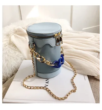 

Small Bag Woman 2019 Personality Texture Joker Chain Hand Bill Of Lading Shoulder Messenger Cylinder Package