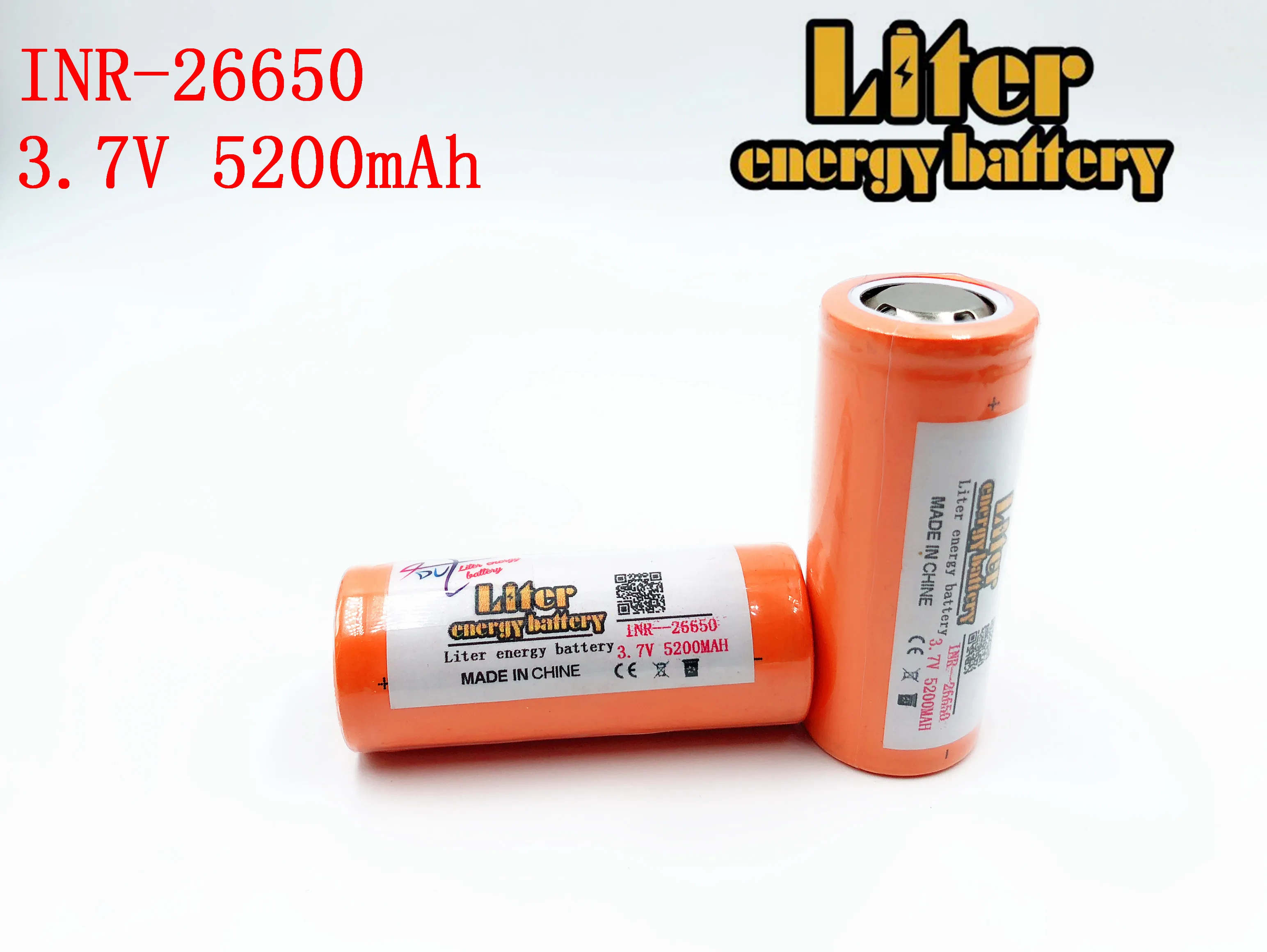 Batteria Ricaricabile 26650, Batteria Al Litio 26650A, 3.7V 5200Ma 26650-50A Blu. Adatto Per La Torcia Elettrica