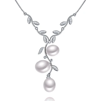 Sinya Natural freshwater Pearls Necklace 925 sterling silver choker fine jewelry via 3pcs AAAAA Freshwater pearls gift for women