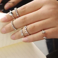 Gigisanny 6PCS/Set Unique Ring Set Womens Trendy Knuckle Rings for Women Free Shipping,Oct 11