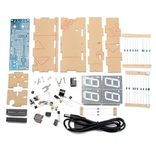 4 Bits Digital Tube DIY kit LED electronic clock microcontroller LED digital clock time thermometer free shipping DropShipping