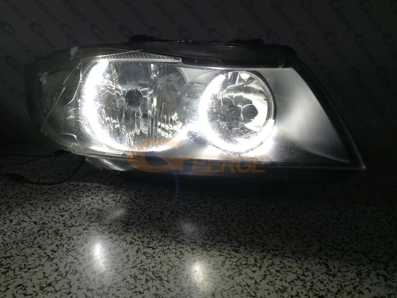 BMW 3 Series E90 2005 2006 2007 2008 Halogen headlight smd led angel eyes(6)