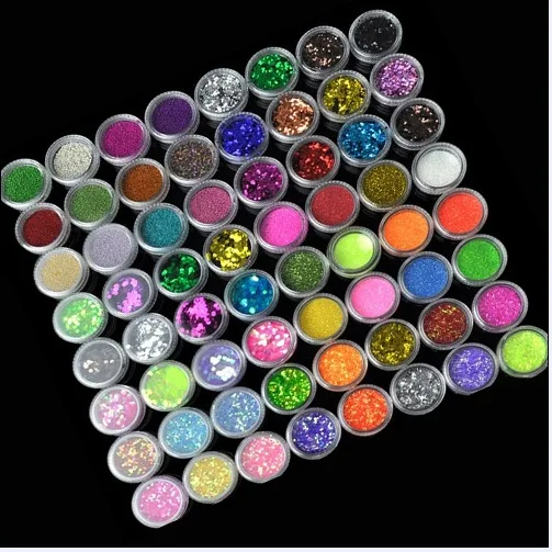 

72 Bottles/Set Acrylic Nail Glitter Set Dust Powder Ultra-thin Sequins Pigment Dust Powder Manicure Nail Art Glitter,,,free ship