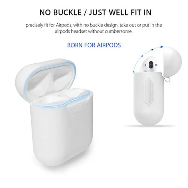Силиконовый чехол для Apple AirPods портативный ударопрочный защитный