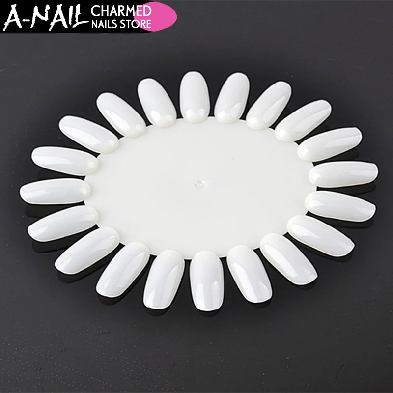 

10Pcs/lot Nail Art Tips Palette Practice Sample Round Wheel Acrylic Polish Display Palette Tool Color Board free shipping