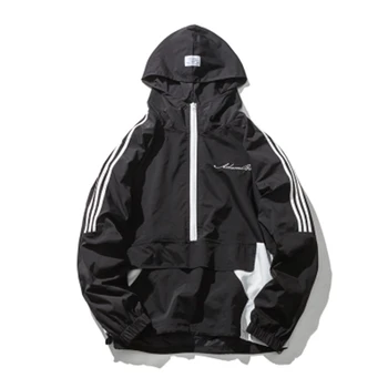 

2018 Fashion Half-Opening Hooded Neutral Thin Coat Female Handsome Women's Hip-Hop Spring And Autumn Jacket Tide HJB169