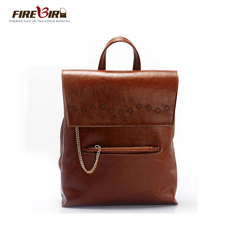 

FIREBIRD!100% Cow Leather Genuine Leather Backpack for Women Preppy Style School laptop backpack 4 Colors mochila Feminina Z159