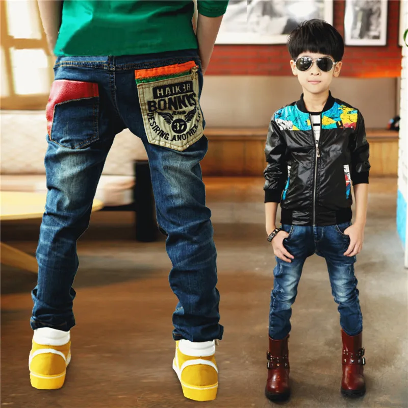 Осенние джинсовые брюки для мальчиков ковбойская детская одежда повседневные джинсы для маленьких мальчиков детская одежда roupas infantis menina - Цвет: Style Two