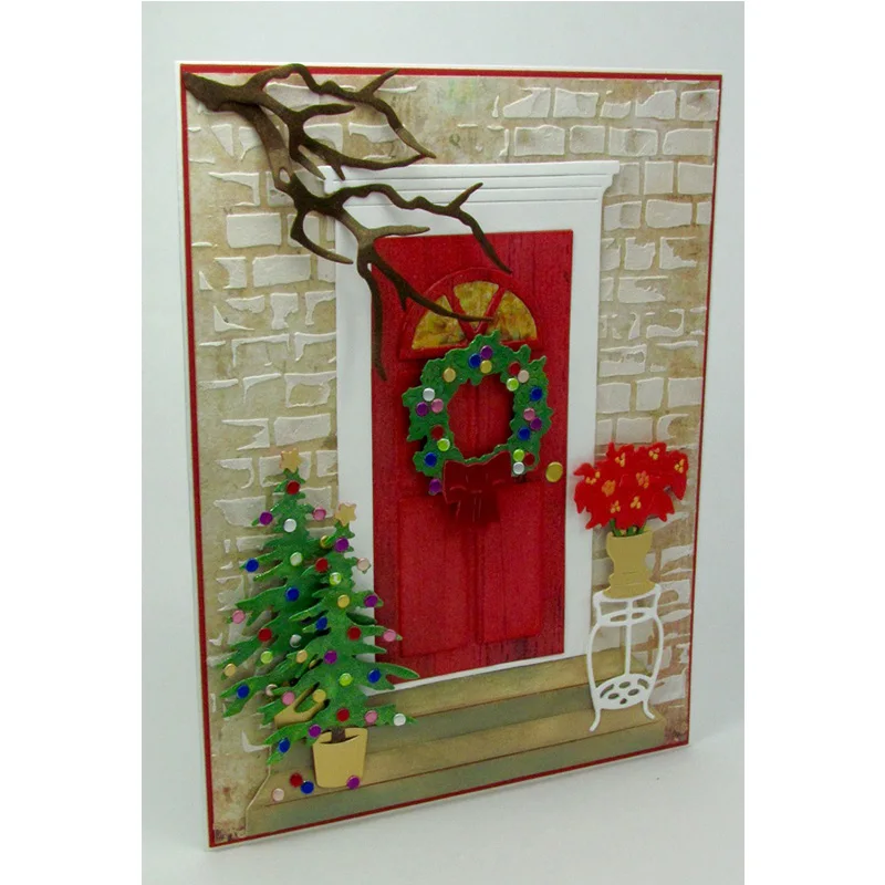 

Christmas Decorative Tree Flowers Set Metal Die Cuts Cutting Dies For DIY Scrapbooking Embossing Paper Cards Crafts New 2018 Die