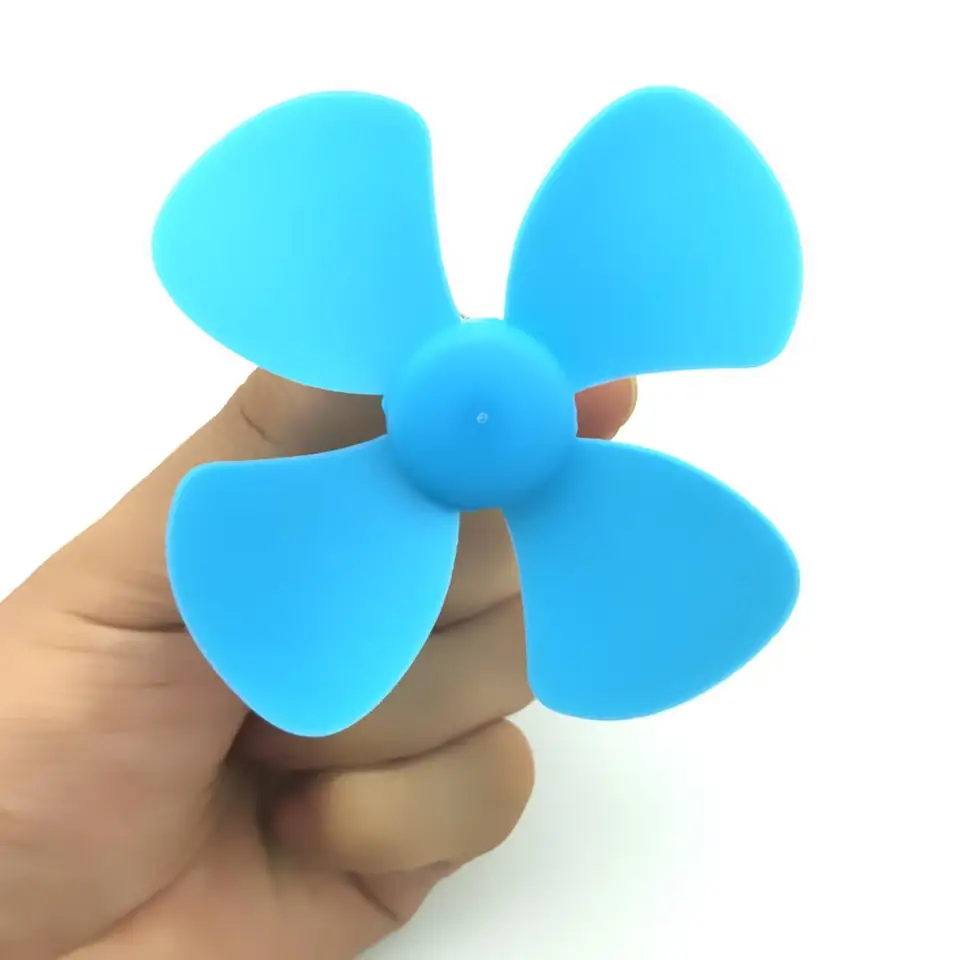10Pcs 50mm Micro Motore DC 2mm Elica Albero, Eliche Girevoli ABS a Forma di Ventaglio per Fan Foglie Modello di Nave Barca RC Aereo Fai da Te Scienza Giocattoli, Senza Motore(BLU