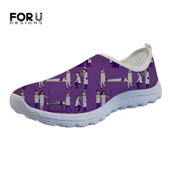 

FORUDESIGNS Hospital Work/Doctor Patient Fashion Summer Flats Women Shoes Casual Sneakers Shoes Woman Slip-on Loafer Ladies 2019