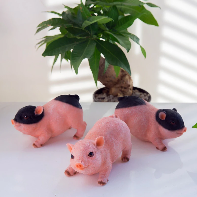 Modern cute Animal resin pigs creative miniature Figurine Craft