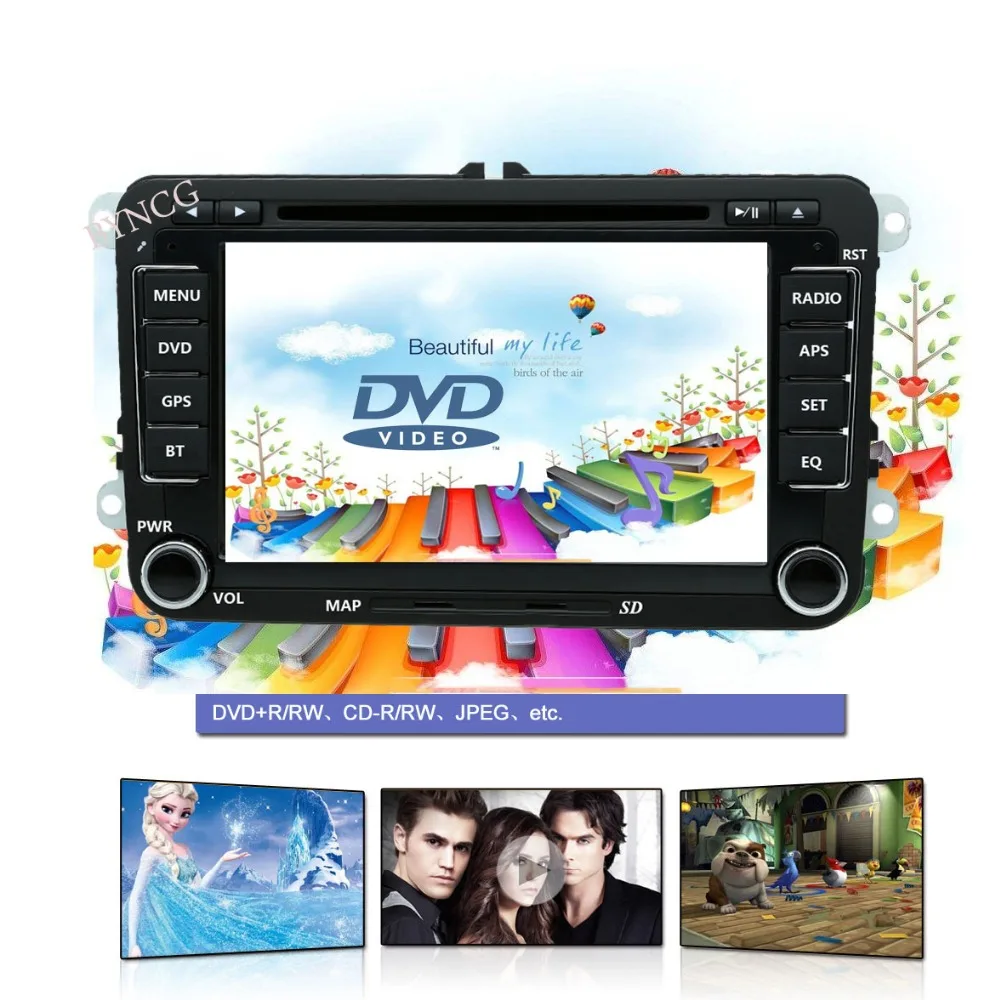 BYNCG 7 дюймов Сенсорный экран 2din автомобильный DVD для VW Golf Polo Passat Tiguan CADDY сиденье с gps