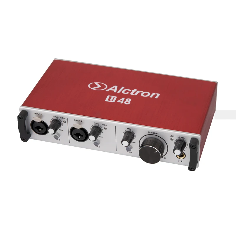 Alctron U48 двухканальный USB внешняя звуковая карта преобразования сигнала plug and play используется в прямой трансляции, студийной записи