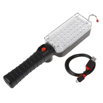 

1 Set Portable USB Rechargeable Work Light COB Repairing Lamp With Magnet & Hook 34 LED Flashlight ON/OFF