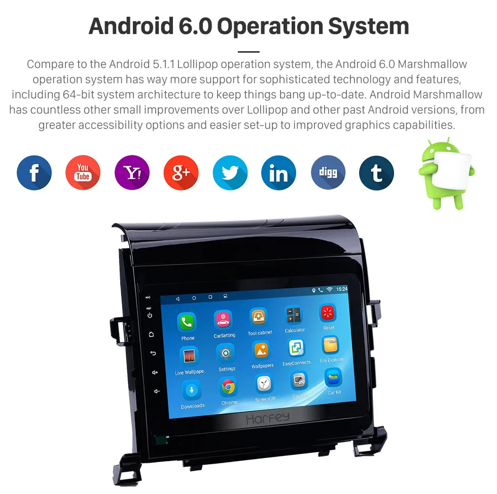 Clearance Harfey 2Din Android 8.1 For Toyota Vellfire ANH20 Ford Focus Exi AT 2004-2011 Multimedia radio player GPS NAVIGATION 5