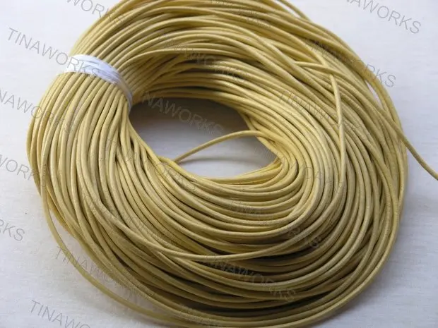 

FREE SHIPPING 100m Yellow Real Leather Necklace Cord/String Without Clasp 3.0mm