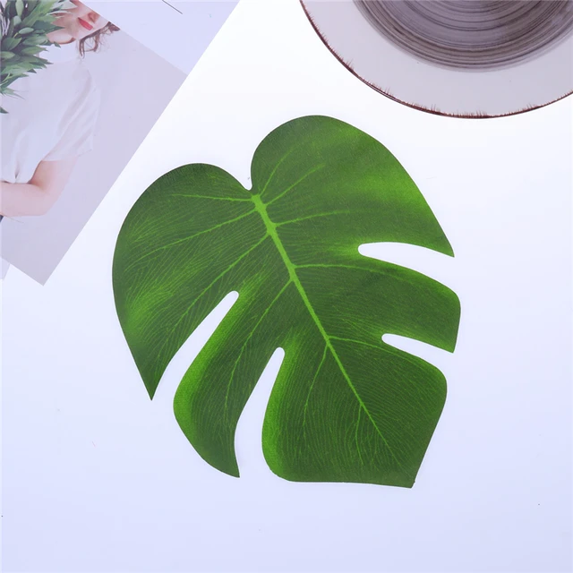 12pcs 20x18cm Artificial Tropical Palm Leaves Simulation Leaf For Hawaiian Luau Party Jungle Beach Theme Party Decorations