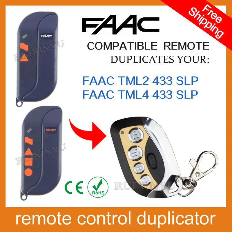 

copy FAAC TML2 433 SLP / FAAC TML4 433 SLP remote control 433.92mhz FAAC remotes