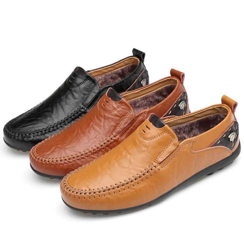

Casual Driving Shoes Men Genuine Leather Loafers Men Shoes Winter Men Loafers Luxury Brand Flats Shoes Men Chaussure Breathable