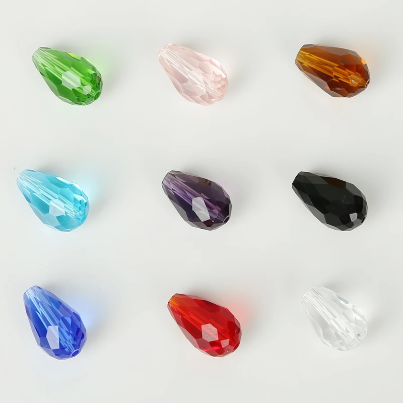 8x11mm/10x15mm 10pcs Waterdrop Austrian Crystal Beads Plating Teardrop Glass Bead For Jewelry Making Bracelet DIY Necklace crystal beads