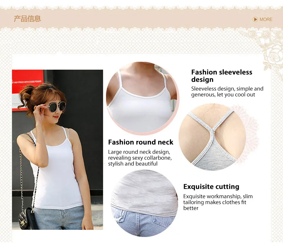 Strap vest cotton summer fine thread vest vest Y-line camisole vest jacket cotton (10)