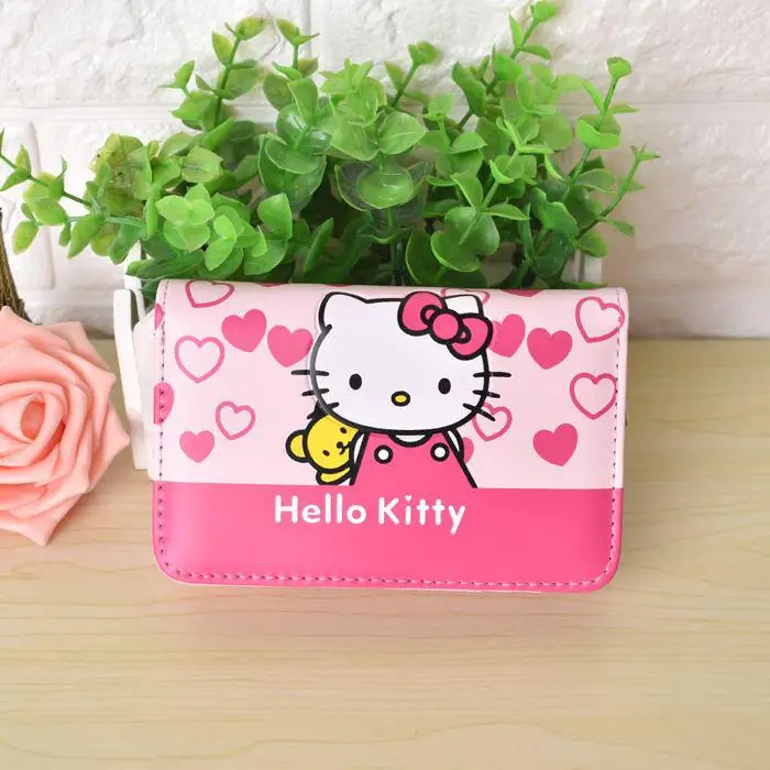 Hello бумажник "Котёнок" для женщин Мультяшные кожаные кошельки для девочек HelloKitty клатч кошелек дамские вечерние кошелек держатель для карт - Цвет: 14cm
