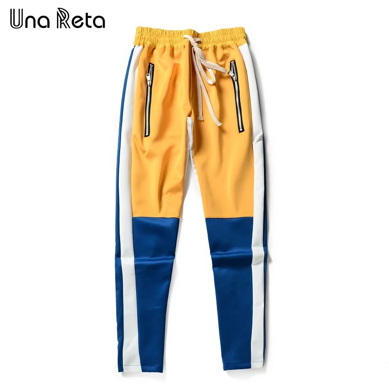 

Una Reta Street style Pants Mens 2018 New Fashion Fitness Trousers Casual Fitted Zipper street wear Slim Hip-hop Pants Man