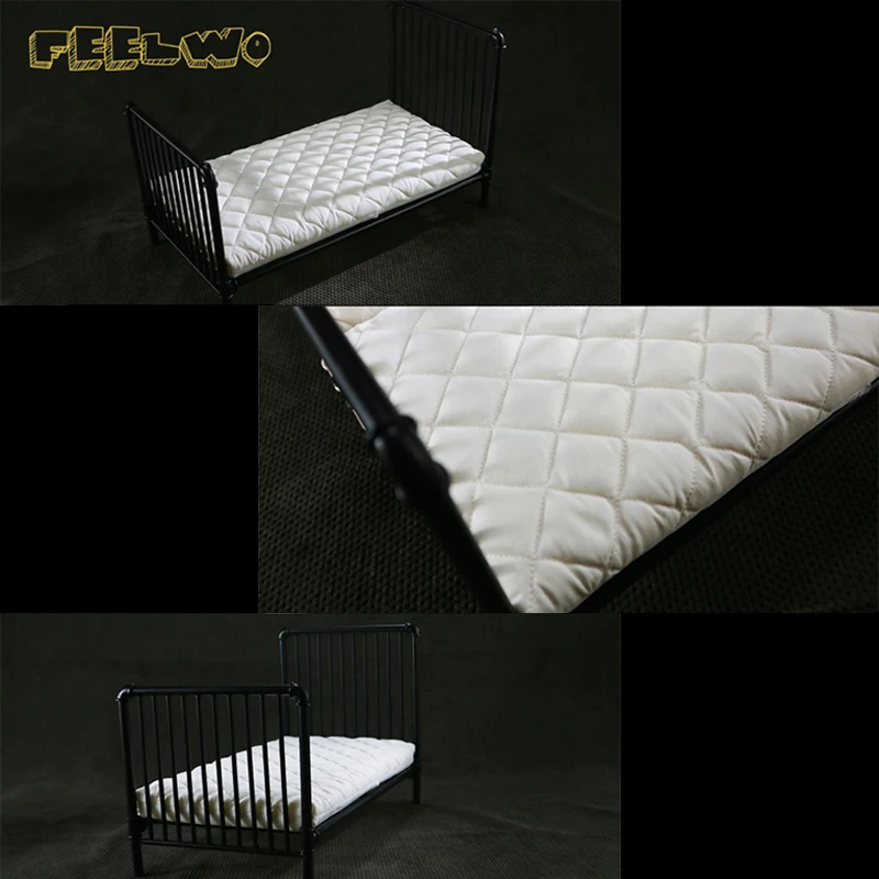 1/6 весы аксессуары для сцены FEELWOTOYS FW005 односпальная металлическая кровать + белый