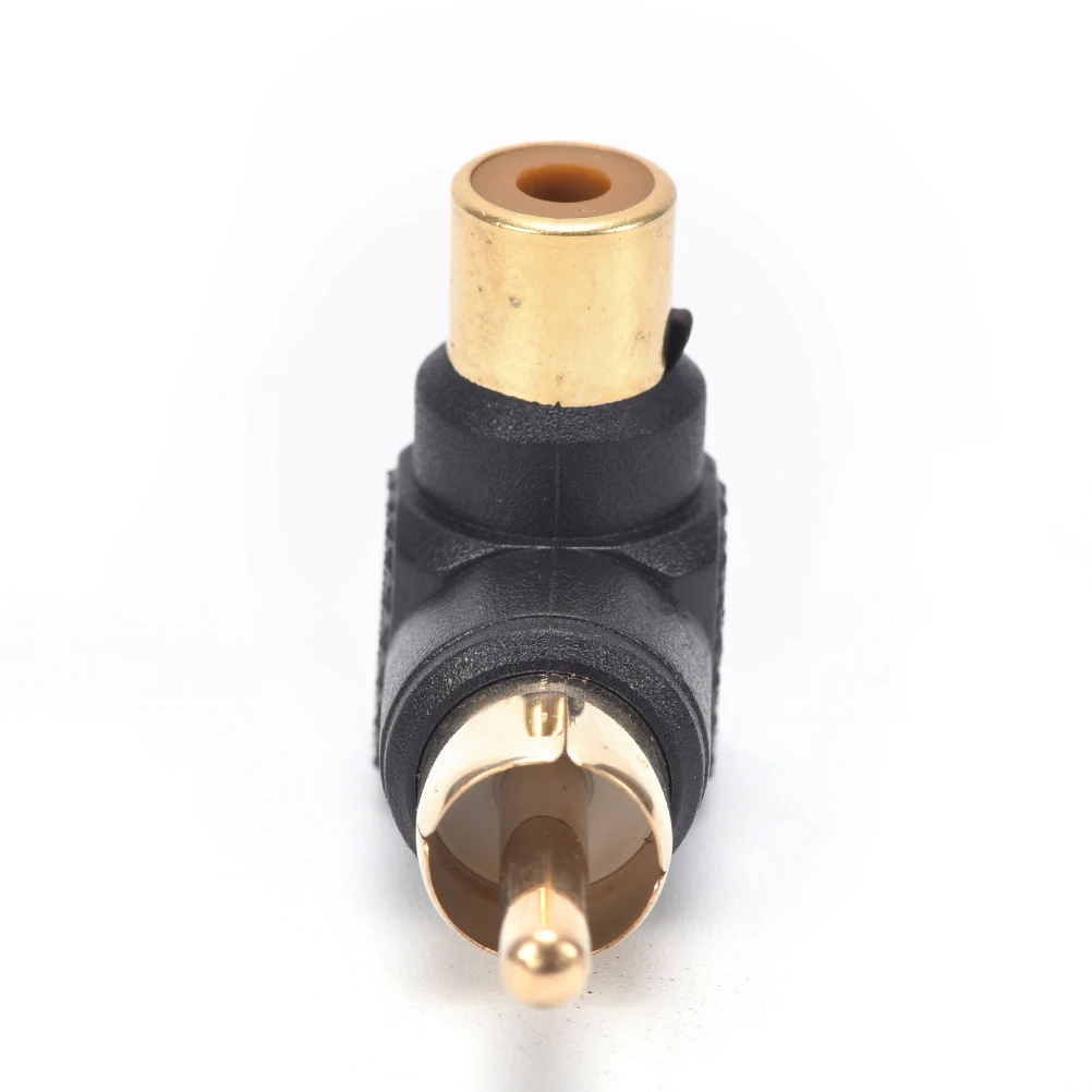 1 шт. 90 градусов RCA прямоугольный Разъем адаптеры штекер гнездо M/F угловой аудио