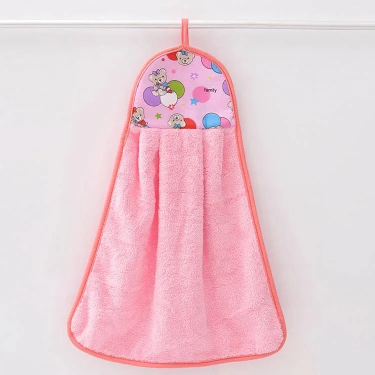 Мягкое плюшевое полотенце для рук, утолщенное, супер впитывающий, флисовый, висящий платок, кухонная ткань для чистки посуды, Аксессуары для инструментов - Цвет: Розовый