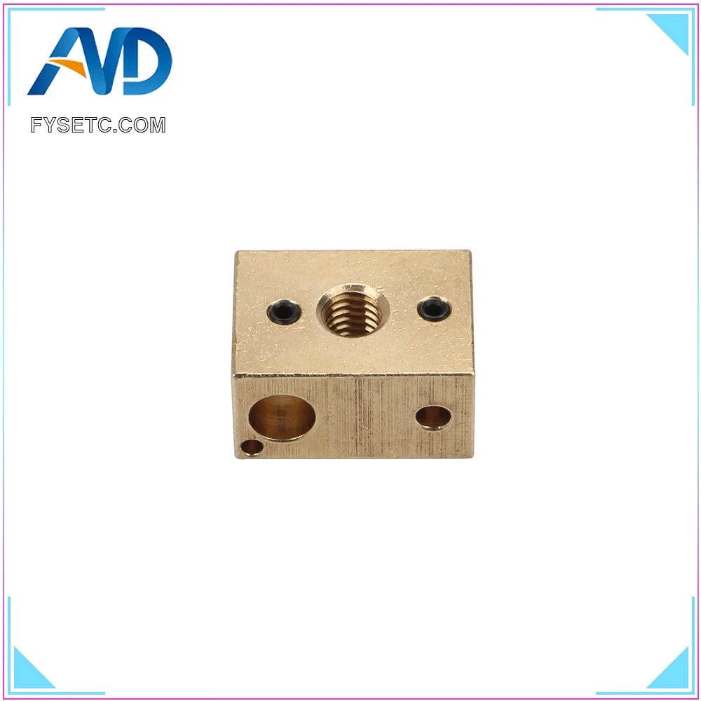 النحاس النحاس ساخنة كتلة ل E3D النحاس Hotend 3D طابعة عالية درجة الحرارة صلابة الفولاذ V6 الفوهات تيتان الطارد