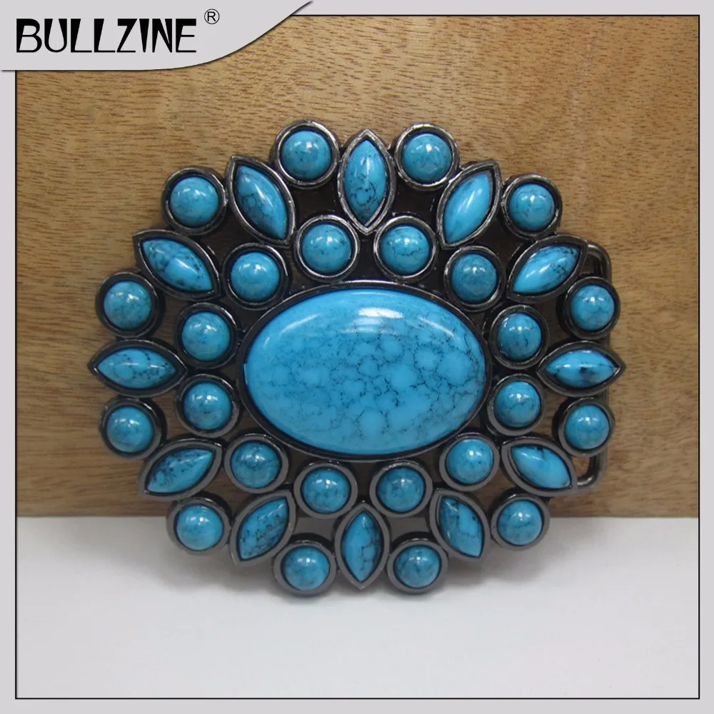 

The Bullzine belt buckle with stones with black coating FP-03275 suitable for 4cm width belt