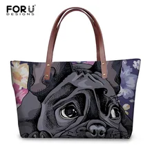 FORUDESIGNS/ женские сумки 3D Французский бульдог милашка большая сумка-тоут для девушек Высокое качество летняя пляжная сумочка Bolsa