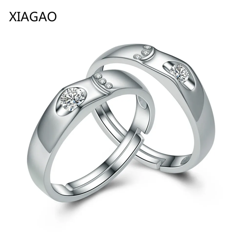 

XIAGAO 2017 Simple Designer 925 Sterling Silver Couple Rings for Women Men Silver 925 jewelry Wedding Engagement Ring Anelli I16