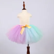 Пастельная Радуга для девочек, пышная юбка-пачка, единорог для малышей, праздничная юбка для дня рождения, детские танцевальные балетные пачки, Детский костюм на Хэллоуин