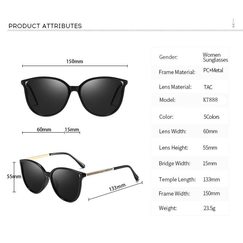 KEITHION Cat Eye Polarized Sunglasses Women Oversized Sun Glasses Female Gradient Shades Oculos Feminino UV400 KEITHION Cat Eye Polarized Sunglasses Women Oversized Sun Glasses Female Gradient Shades Oculos Feminino UV400