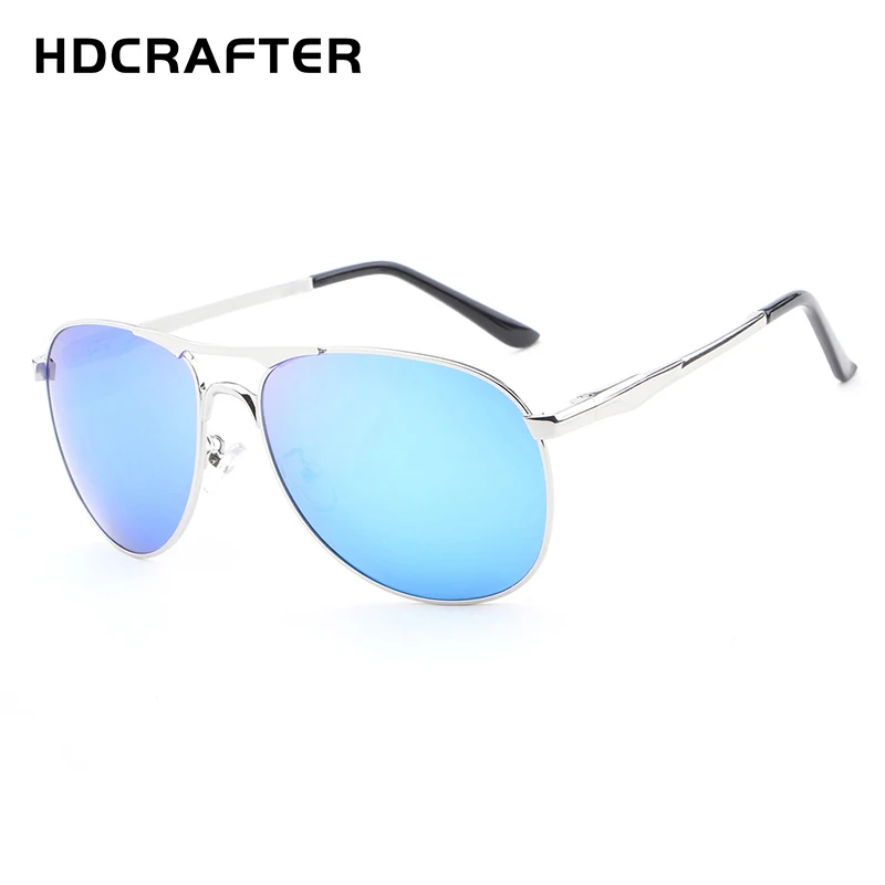 HDCRAFTER Brand Designer Sunglasses Polarized Lens Alloy Frame Blue Coating Mirror Sun Glasses oculos Male Eyewear