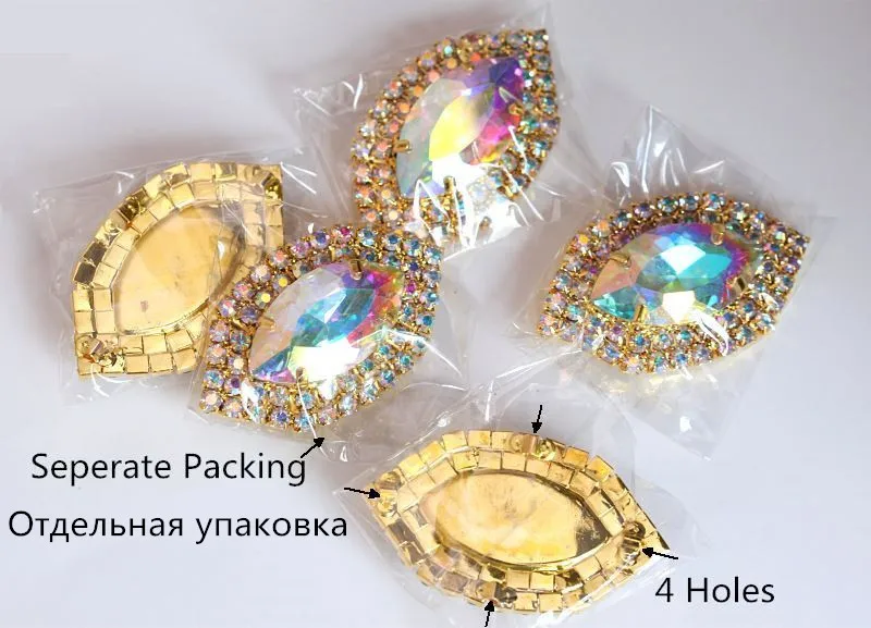 Billow Glass Sew On Rhinestone Button (14)