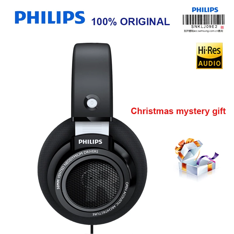 Профессиональные наушники Philips SHP9500 с активным шумоподавлением, 3 метра, гарнитура для Xiaomi, MP3, официальный тест