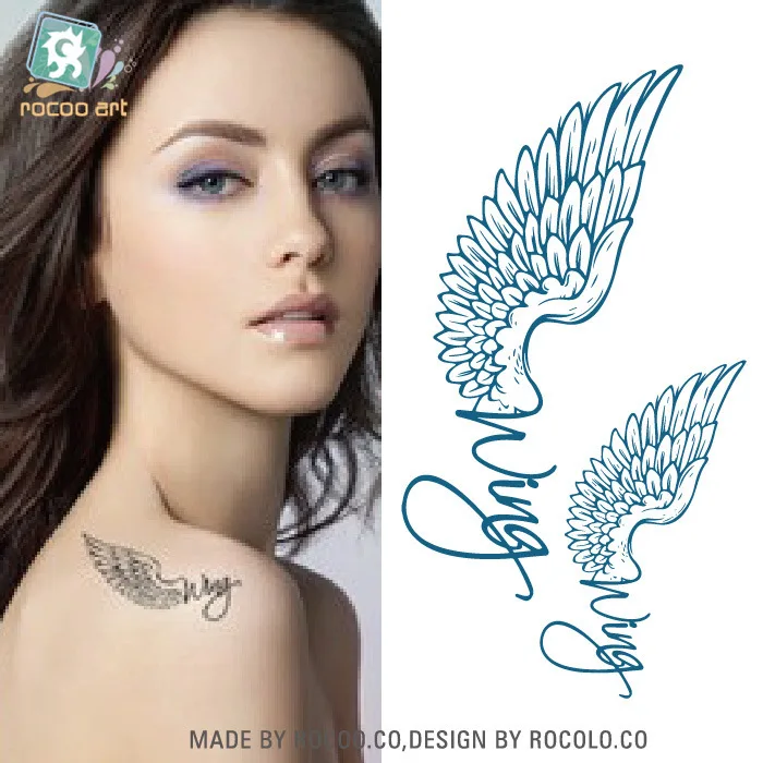 New design gold angel wings tattoo fashion temporary tattoos temporary