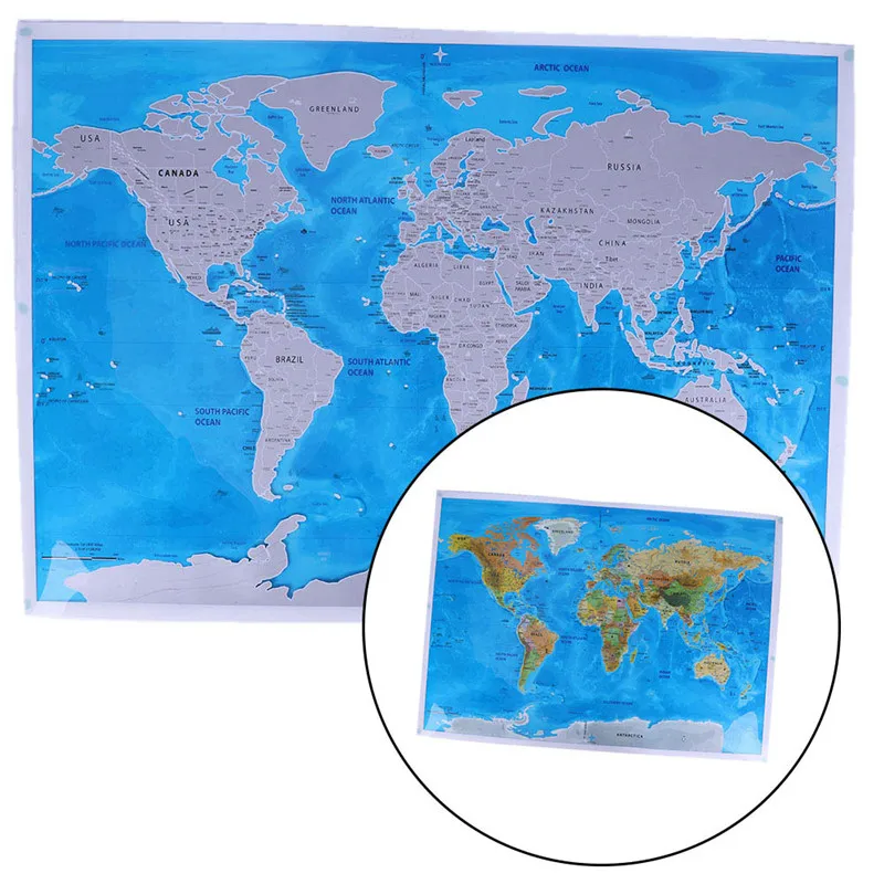 1 шт. Deluxe Scratch Edition world Map Travel World плакат карта океаны DIY Дети