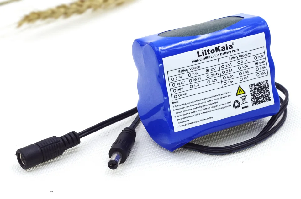 Liitokala 12V 4,4 Ah 4400mah 18650 аккумуляторная батарея 12V+ PCB литиевая батарея Защитная плата+ 12,6 V 1A зарядное устройство