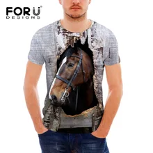 Forudesigns/майка спортивная для Для мужчин Crazy Horse печатных Футболки мужской короткий рукав Для мужчин; спортивная одежда открытый Фитнес Топы корректирующие